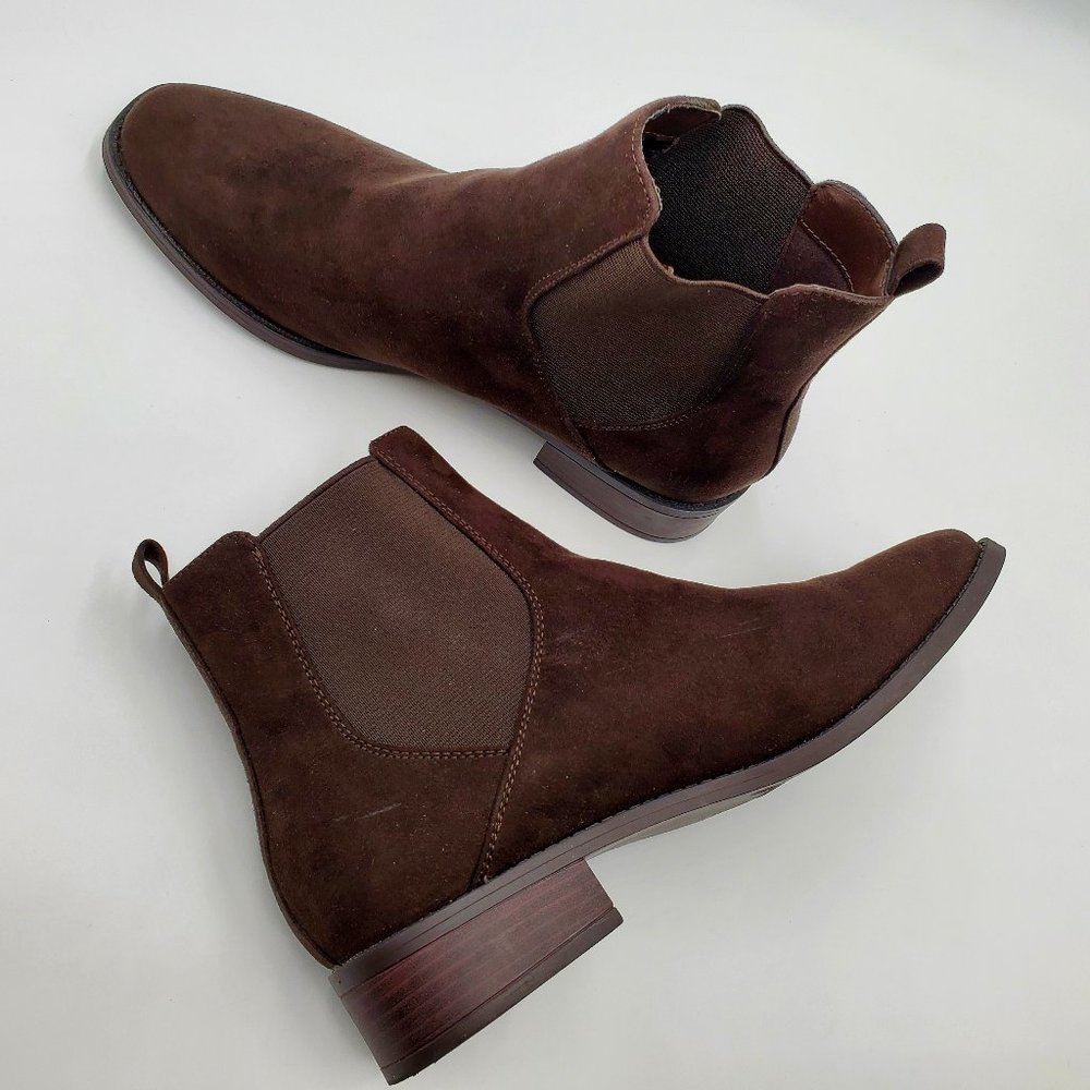 Ann Taylor LOFT Outlet Chelsea Chocolate Brown Suede-like Bootie